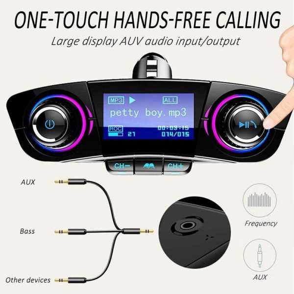 Autórádió formájú 3in1 FM Transmitter, MP3-lejátszó és Bluetooth kihangosító (BBV)