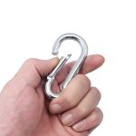 Rugós fém karabiner hegymászáshoz, barlangászathoz, vitorlázáshoz - 10 x 50 x 100 mm (BBL)