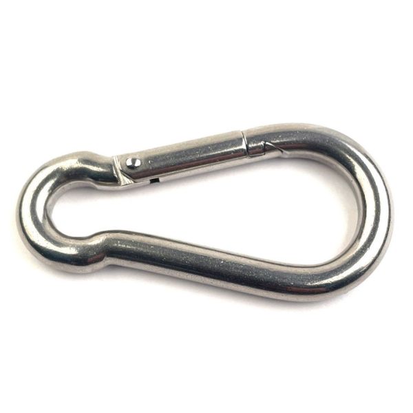 Rugós fém karabiner hegymászáshoz, barlangászathoz, vitorlázáshoz - 10 x 50 x 100 mm (BBL)
