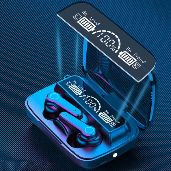 M19 vezeték nélküli bluetooth headset digitális kijelzővel, töltődobozban (BBV)