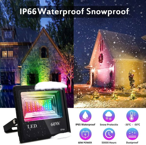 RGB színes telefonról irányítható LED reflektor/Party reflektor - 60W (BBV)