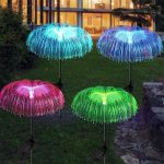 2 db-os napelemes, kültéri leszúrható lámpa szett - RGB LED medúza alakú kültéri dekor világítás (BBJH) (BBJ) (BBD)