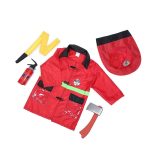 Farsangi tűzoltó jelmez gyerekeknek – S méret – 90-110 cm magasságra (BBJ)