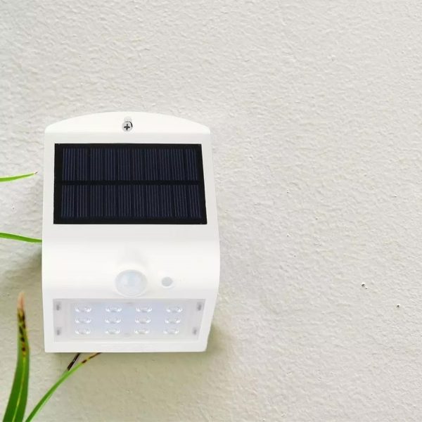 Modern, mozgásérzékelős, IPX5 időjárásálló napelemes lámpa - fehér - 40W (BBV)