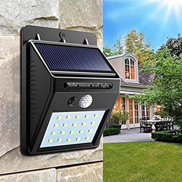 E.B. napelemes mozgásérzékelős szolár lámpa - 20 LED (BBL)