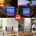6W LED elektromos rovarcsapda – beltéri UV szúnyog- és légyirtó lámpa vegyszermentes működéssel (BBD)