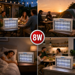8W LED elektromos rovarcsapda lámpa – vegyszermentes beltéri szúnyog-, légy- és molyirtó (BBD)