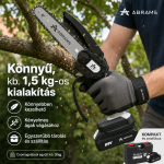 Abrams SP-100 6”-os akkumulátoros mini láncfűrész fához – 800W, 2×21V akkus metszőfűrész készlet (BBL-M)