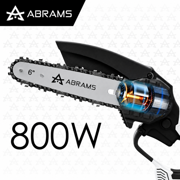 Abrams SP-100 6”-os akkumulátoros mini láncfűrész fához – 800W, 2×21V akkus metszőfűrész készlet (BBL-M)