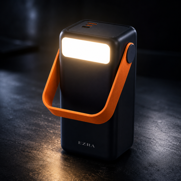 EZRA PR138 powerbank 40000mAh – nagy kapacitású hordozható gyorstöltő LED lámpával és Type-C csatlakozóval (THM)