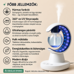 Hold alakú elektromos szúnyogirtó lámpa párásítóval és LED éjszakai fénnyel – fehér (BBM)