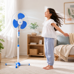 Szuperhatékony 40W állóventilátor – csendes szobai ventilátor állítható magassággal (BBD)