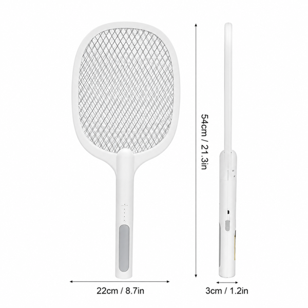 YPD LTD-618 elektromos szúnyogirtó ütő állvánnyal – újratölthető USB-C rovarcsapda 1200 mAh akkumulátorral (BBD)