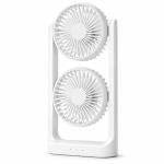 BreezeMax 360°-ban állítható duplafejes asztali ventilátor – USB, LED világítással 53202 (BBM)