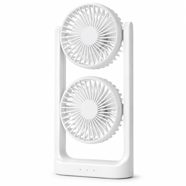 BreezeMax 360°-ban állítható duplafejes asztali ventilátor – USB, LED világítással 53202 (BBM)