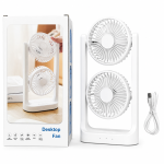 BreezeMax 360°-ban állítható duplafejes asztali ventilátor – USB, LED világítással 53202 (BBM)