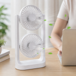 BreezeMax 360°-ban állítható duplafejes asztali ventilátor – USB, LED világítással 53202 (BBM)