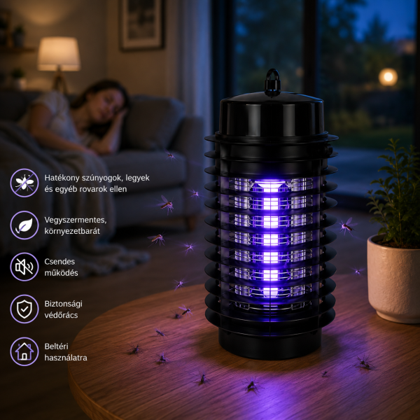 Elektromos rovarcsapda 25 W UV fénnyel – 1+1 AKCIÓ + ajándék UV pótizzóval- Szúnyog- és légycsapda (LR)