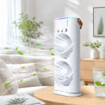 IceCool dupla léghűtő ventilátor párásító funkcióval – jéggel tölthető USB asztali hűtőventilátor (BBM)
