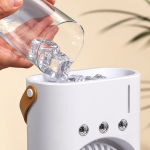 IceCool dupla léghűtő ventilátor párásító funkcióval – jéggel tölthető USB asztali hűtőventilátor (BBM)