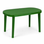 Parla műanyag ovális kerti asztal 135 × 84 cm – 6 személyes kültéri étkezőasztal - Zöld (LR)